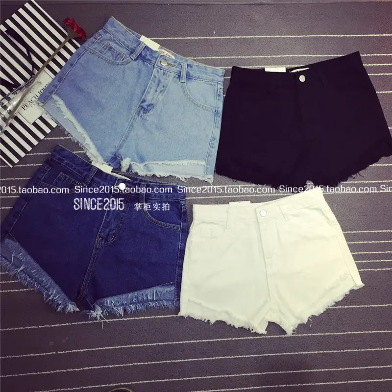 Korean Style High Waist Denim Shorts Women Summer Large — feature 12