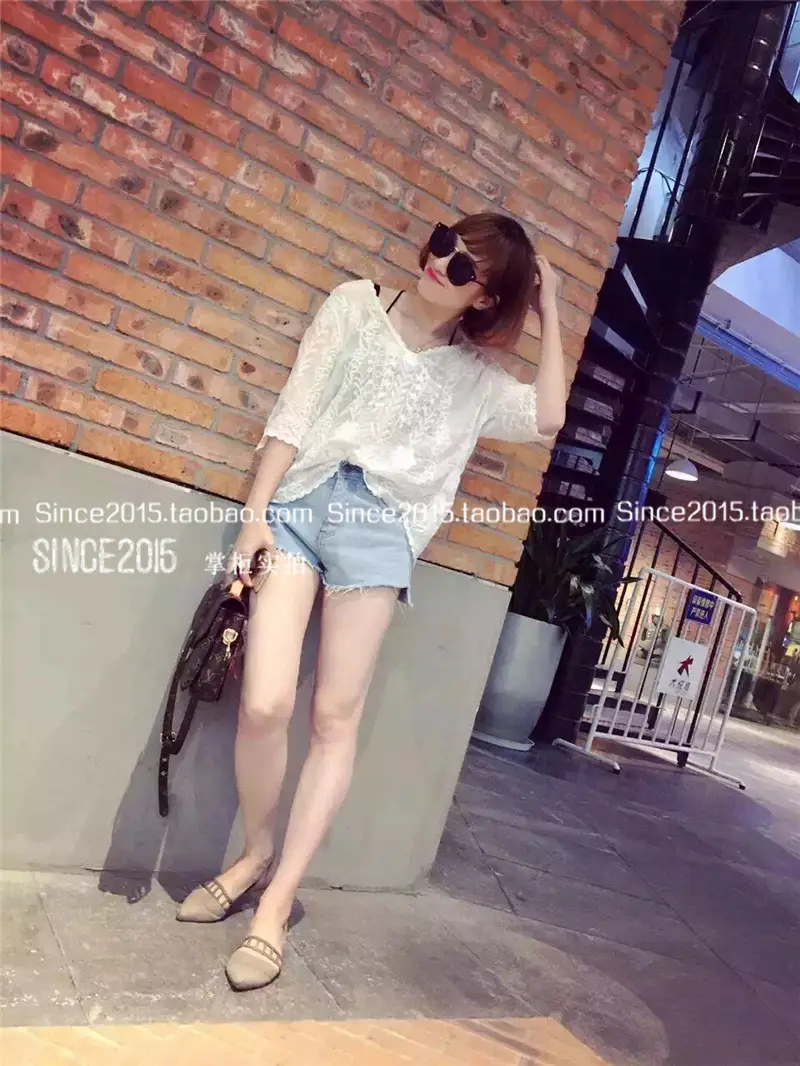 Korean Style High Waist Denim Shorts Women Summer Large — feature 8