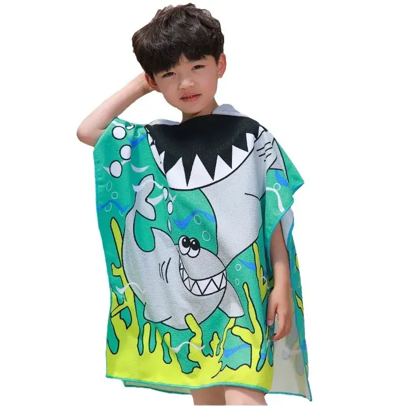 Kids Bath Towel Cape with Treasure Design - Image 36