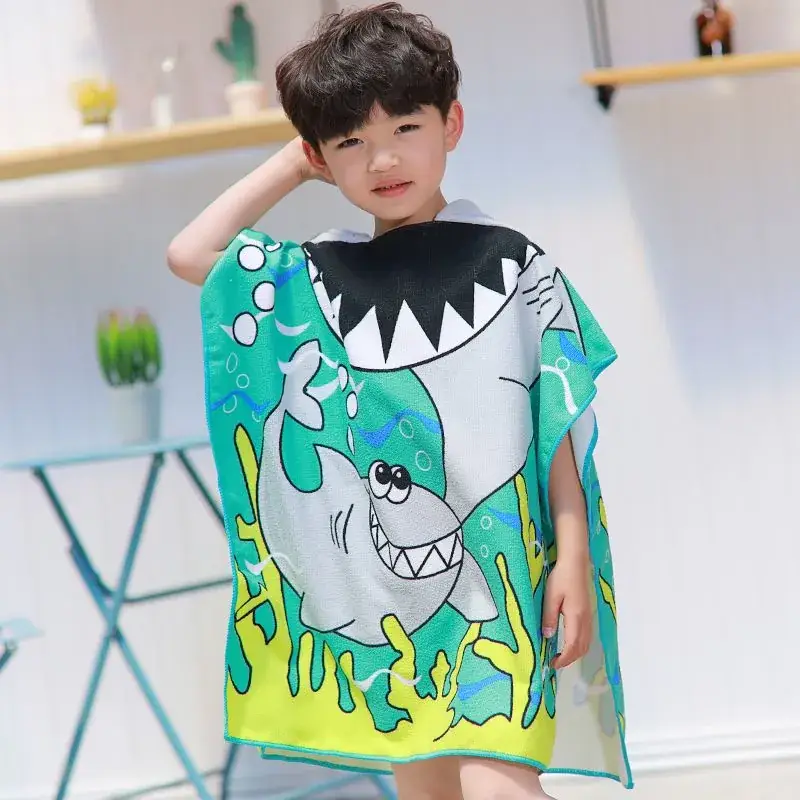Kids Bath Towel Cape with Treasure Design