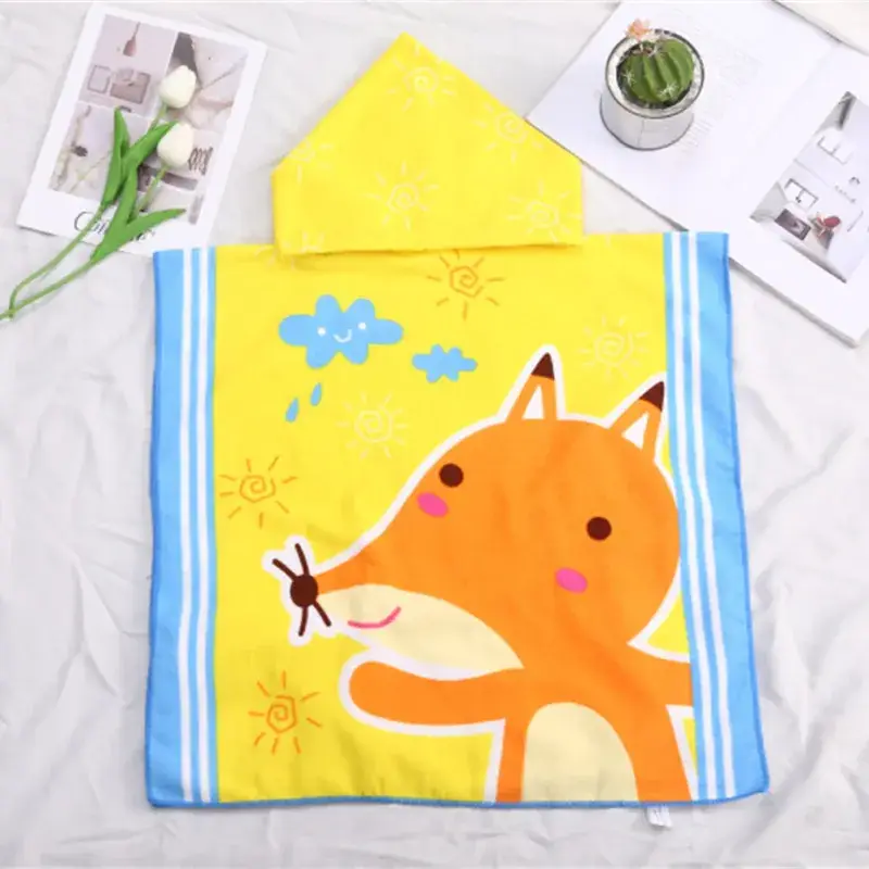 Kids Bath Towel Cape with Treasure Design - Image 15