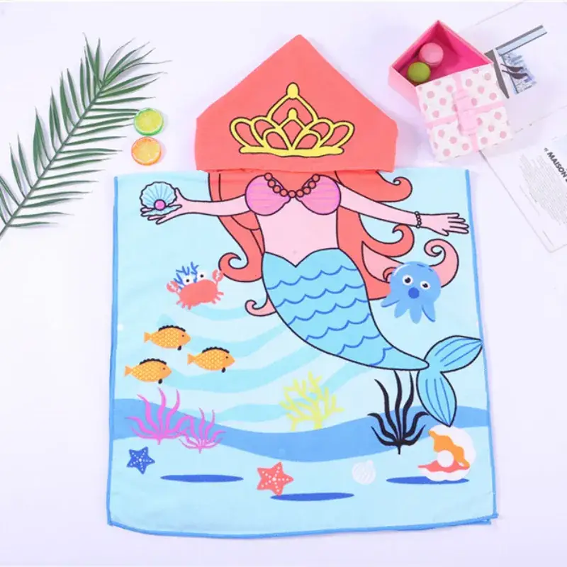 Kids Bath Towel Cape with Treasure Design - Image 17
