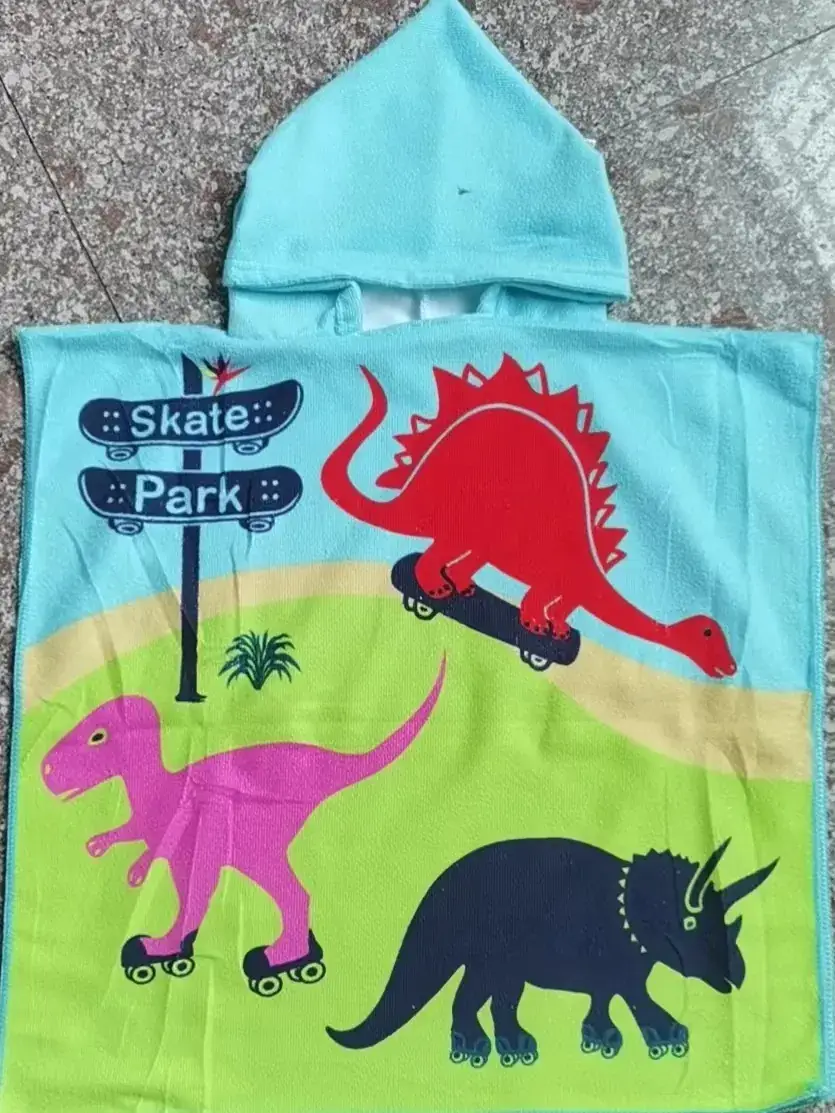 Kids Bath Towel Cape with Treasure Design - Image 22