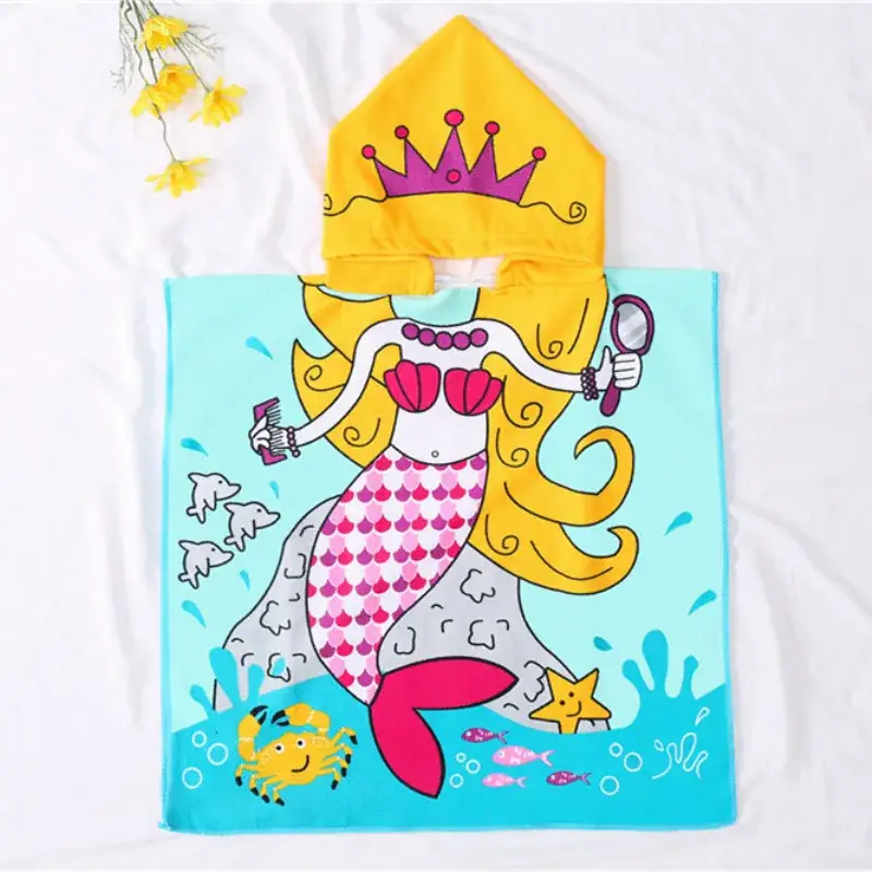 Kids Bath Towel Cape with Treasure Design - Image 6