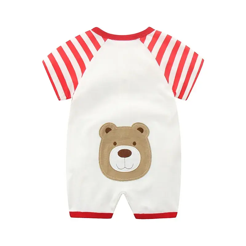 Baby Romper Red Striped Gauze Jumpsuit - Image 14