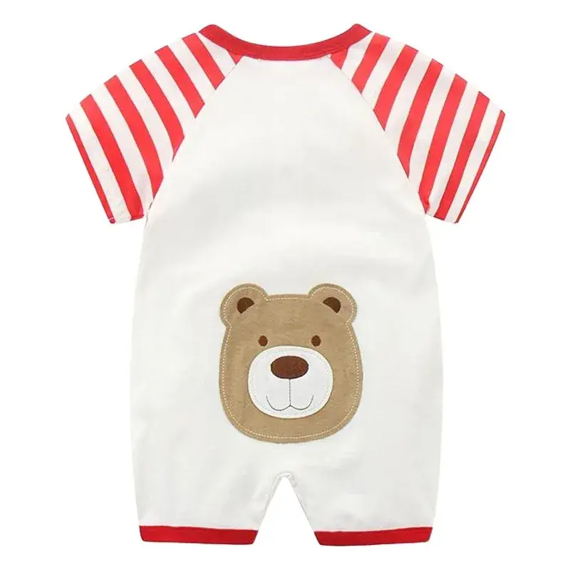 Baby Romper Red Striped Gauze Jumpsuit