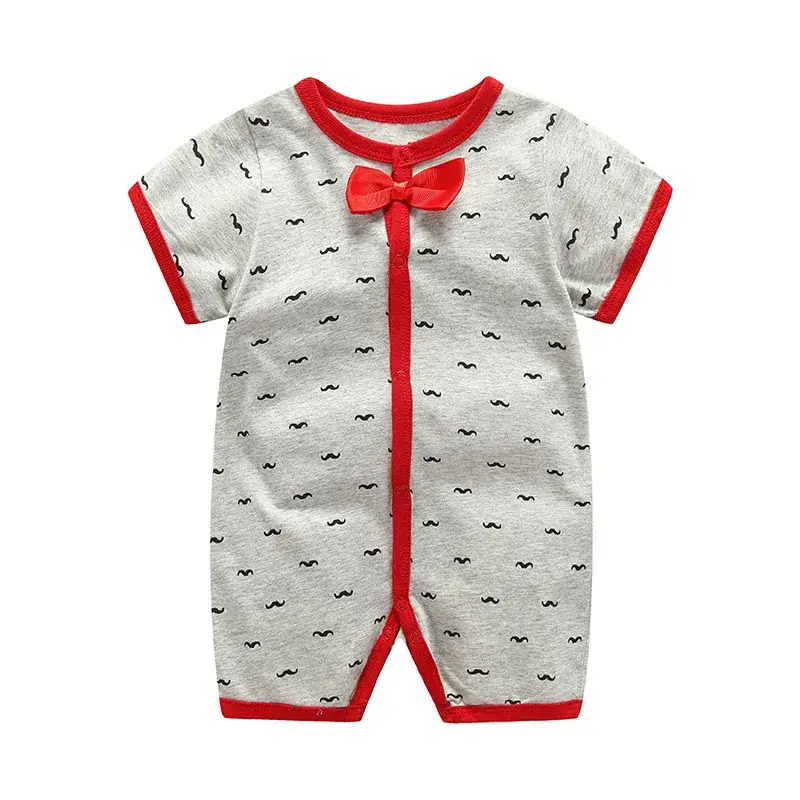 Baby Romper Red Striped Gauze Jumpsuit - Image 2