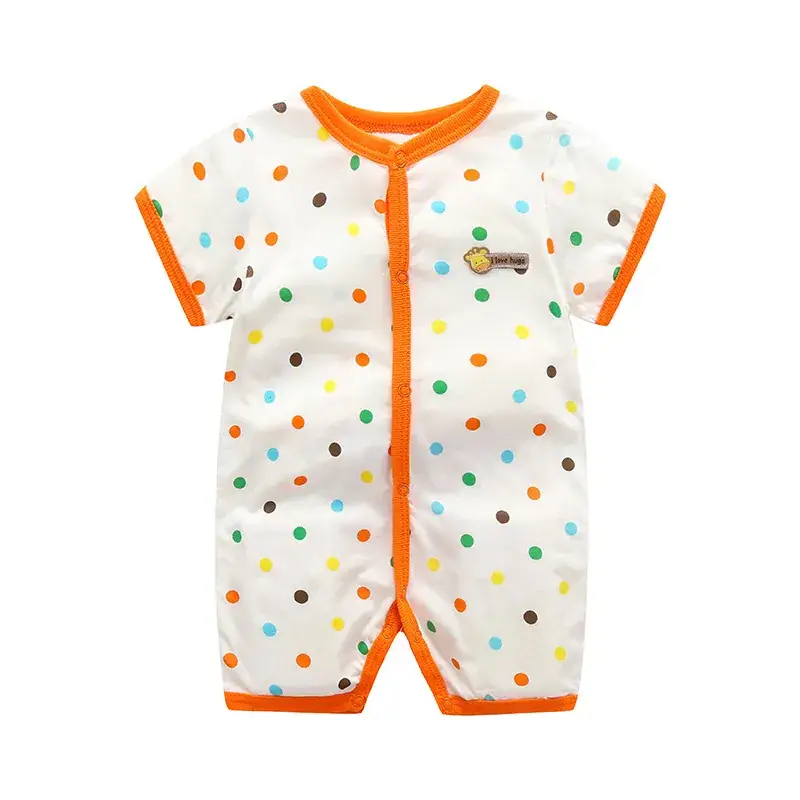 Baby Romper Red Striped Gauze Jumpsuit - Image 3
