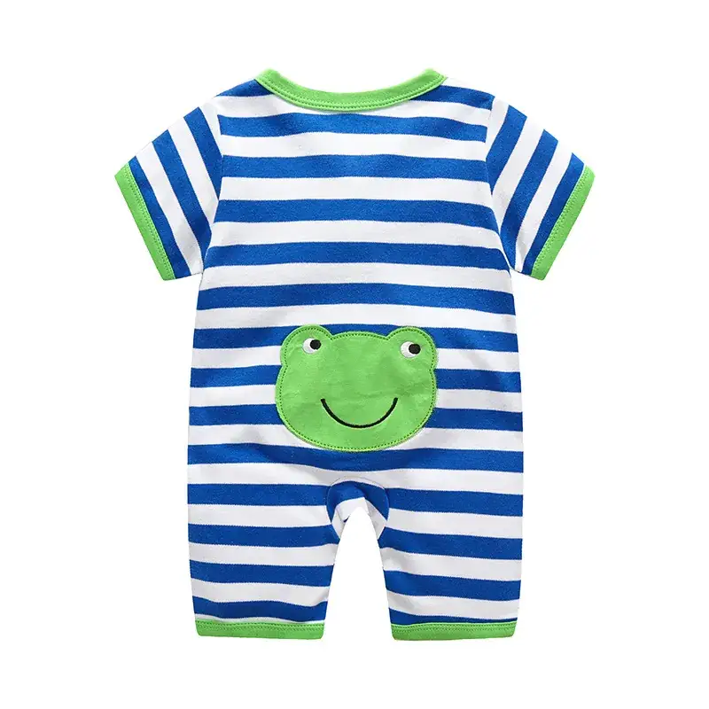 Baby Romper Red Striped Gauze Jumpsuit - Image 5