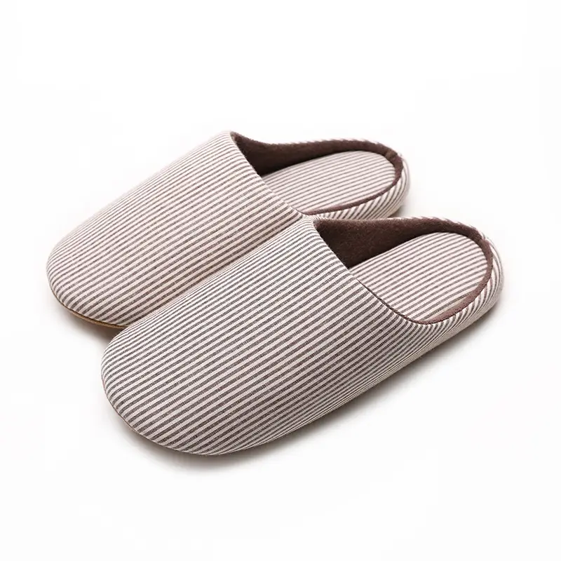 Japanese-style indoor wooden floor silent home men's and women's couples cotton slippers soft bottom non-slip large size home silent cloth bottom