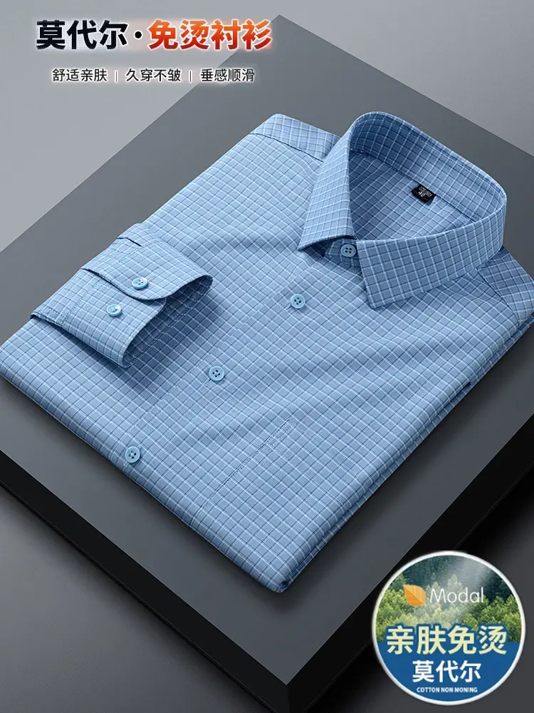 Men Blue Striped Cotton Shirt 853-03 - Image 26