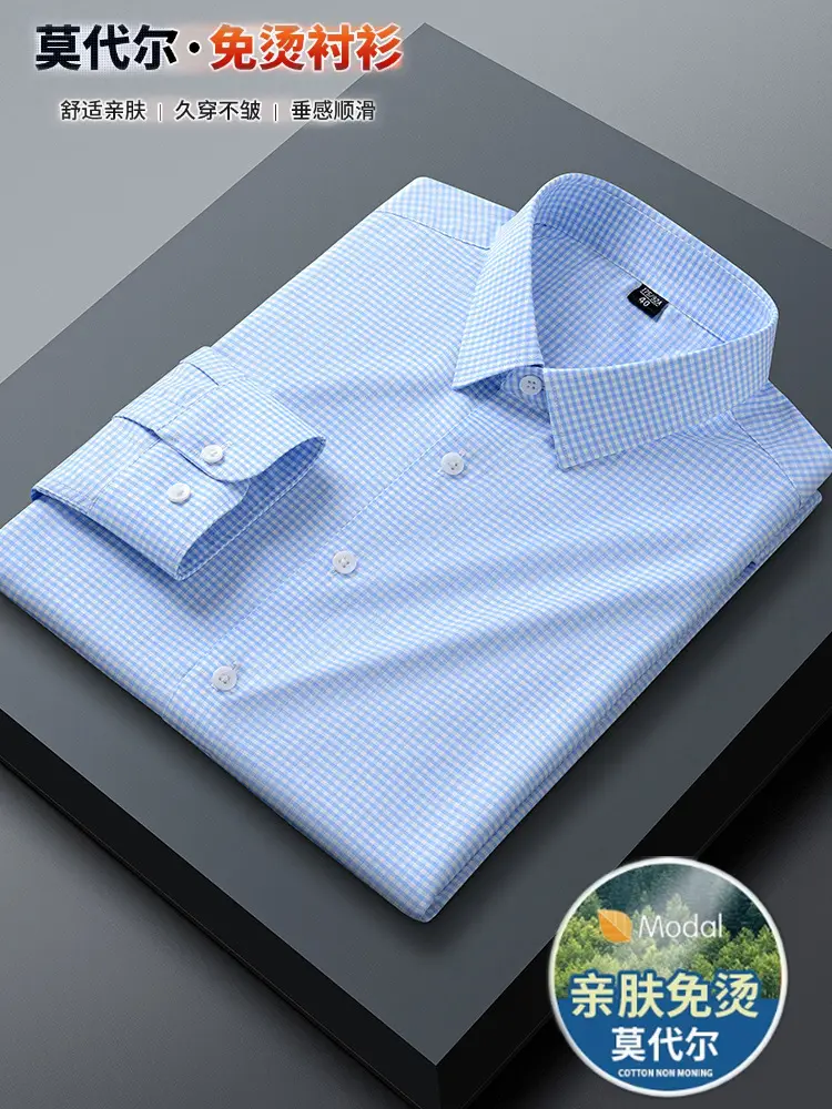 Men Blue Striped Cotton Shirt 853-03 - Image 28