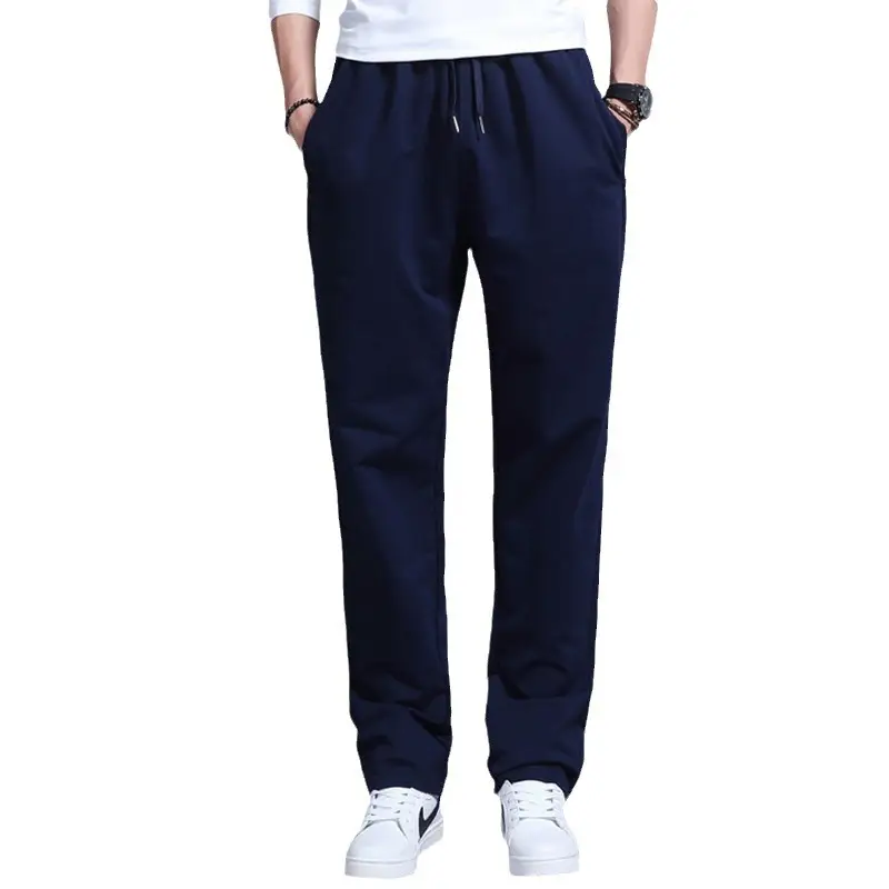 New Men's Grey Casual Sports Pants Loose Fit Straight Leg - Image 8