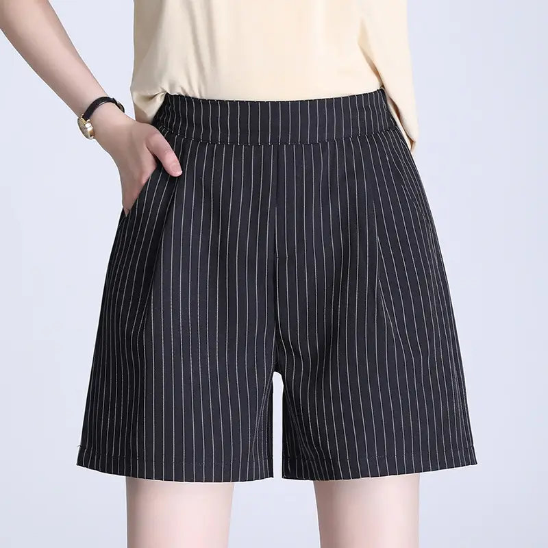 White Striped High Waist Shorts Women Summer 2023 - Image 8