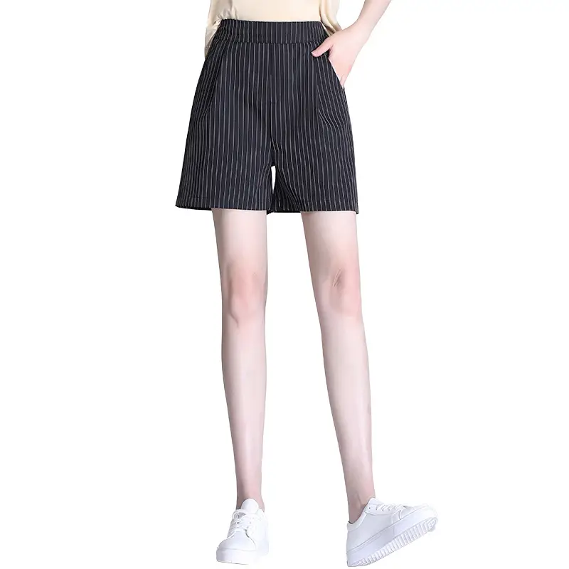 White Striped High Waist Shorts Women Summer 2023 - Image 10
