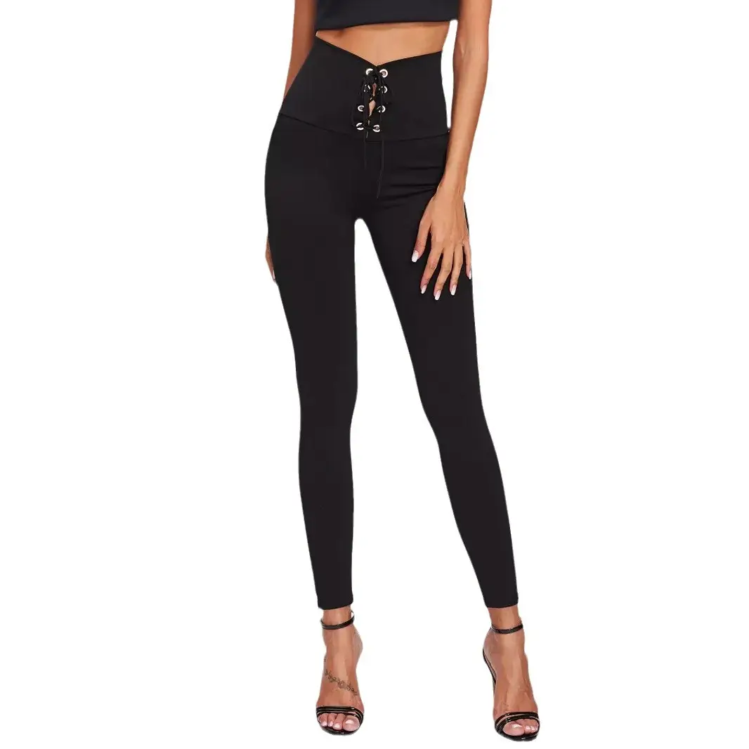 Black High Waist Belly Contraction Tightens Leggings L2029 - Image 8
