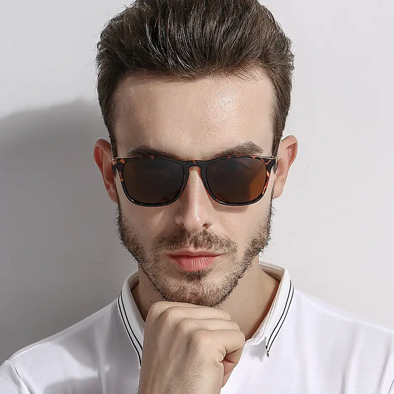 Men Polarized Sunglasses Metal Frame Orange Lens - Image 2