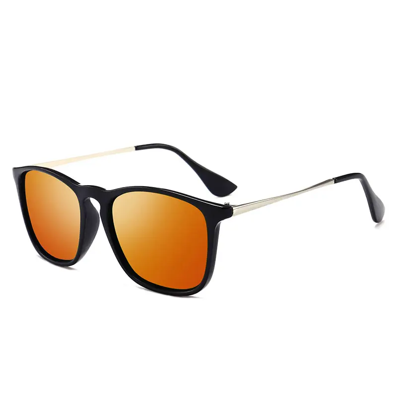Men Polarized Sunglasses Metal Frame Orange Lens - Image 5