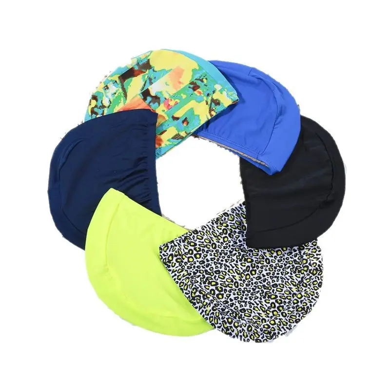 Swimming cap beach swimming cap spot low price treatment polyester adult swimming cap men and women outdoor swimming equipment spot wholesale