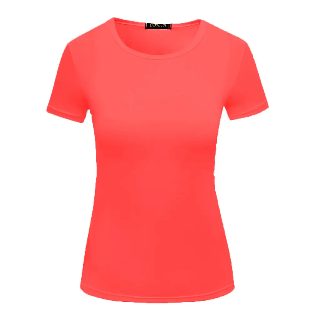 Women Black Cotton T-Shirt Short Sleeve Spring Summer - Image 4