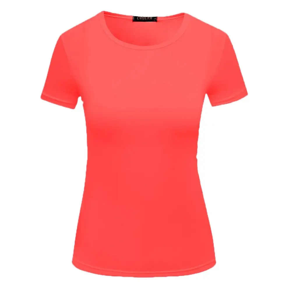 Women Black Cotton T-Shirt Short Sleeve Spring Summer