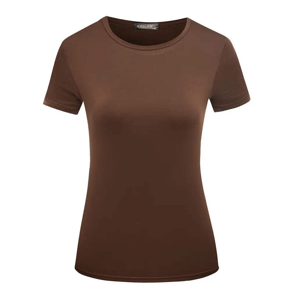 Women Black Cotton T-Shirt Short Sleeve Spring Summer - Image 8