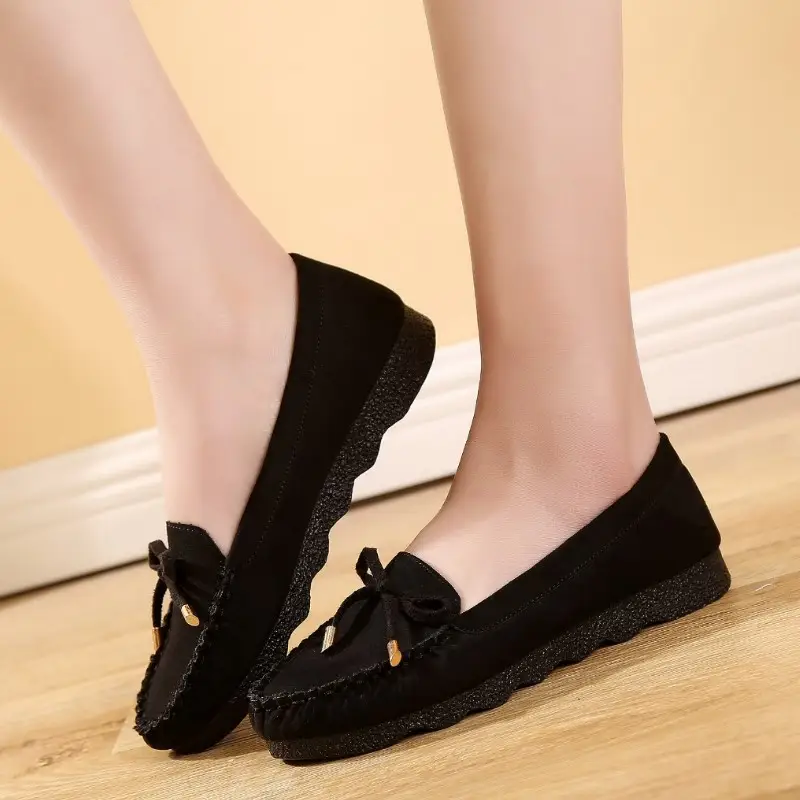 New old Beijing cloth shoes Women's Flat casual work shoes bow mother soft bottom beanie women's shoes a generation of hair - Image 5