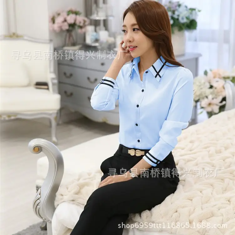 White Long Sleeve Button Down Shirt for Women Plus Size