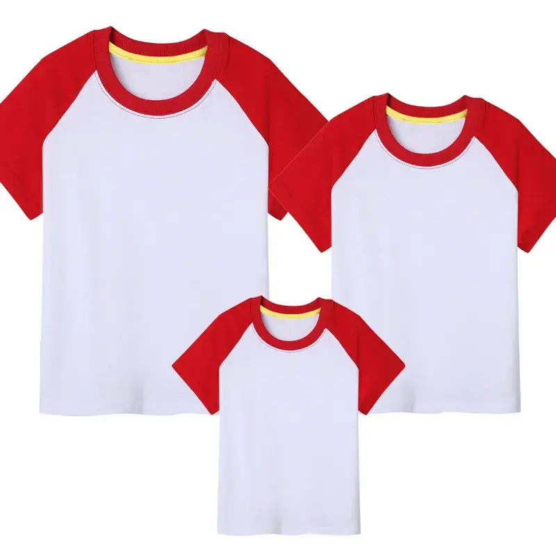 2025 Family Raglan T-Shirts White Blue Short Sleeve Wholesale - Image 9