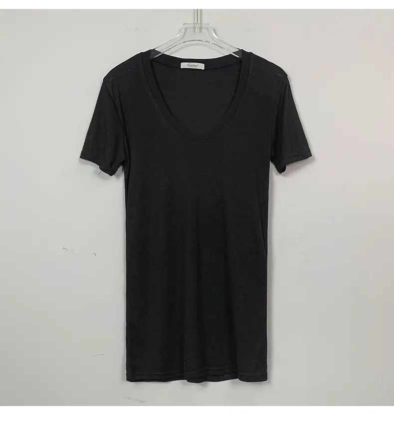 Women V-Neck Coffee T-Shirt Low Cut Short Sleeve — feature 19