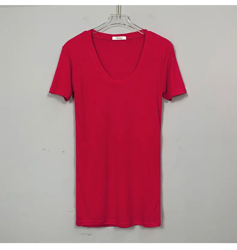 Women V-Neck Coffee T-Shirt Low Cut Short Sleeve — feature 20