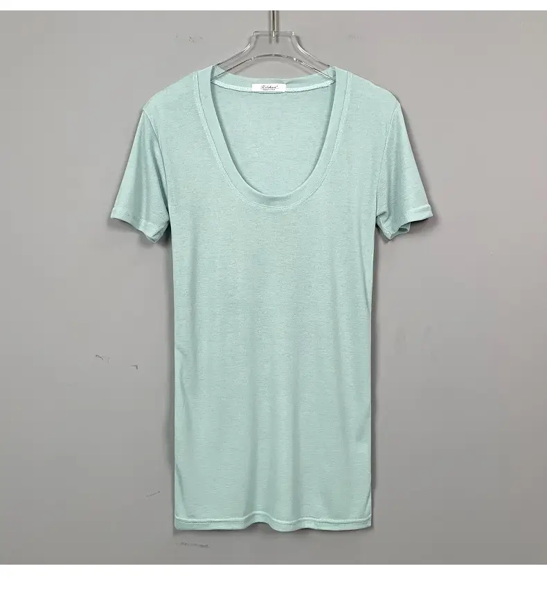 Women V-Neck Coffee T-Shirt Low Cut Short Sleeve — feature 22