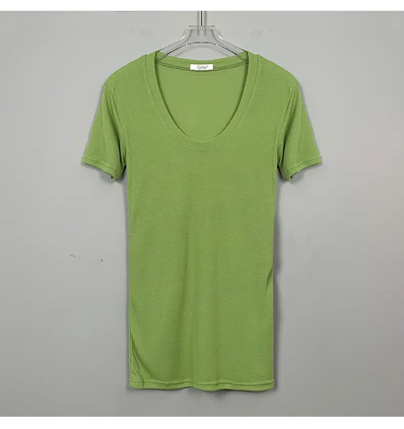 Women V-Neck Coffee T-Shirt Low Cut Short Sleeve — feature 24