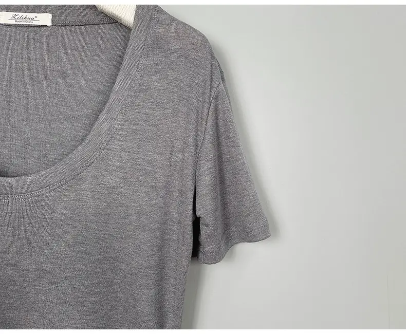 Women V-Neck Coffee T-Shirt Low Cut Short Sleeve — feature 28