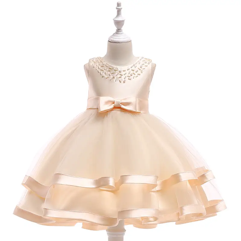 Pink Hand-Beaded Princess Dress for Girls 2-10Yrs - Image 4
