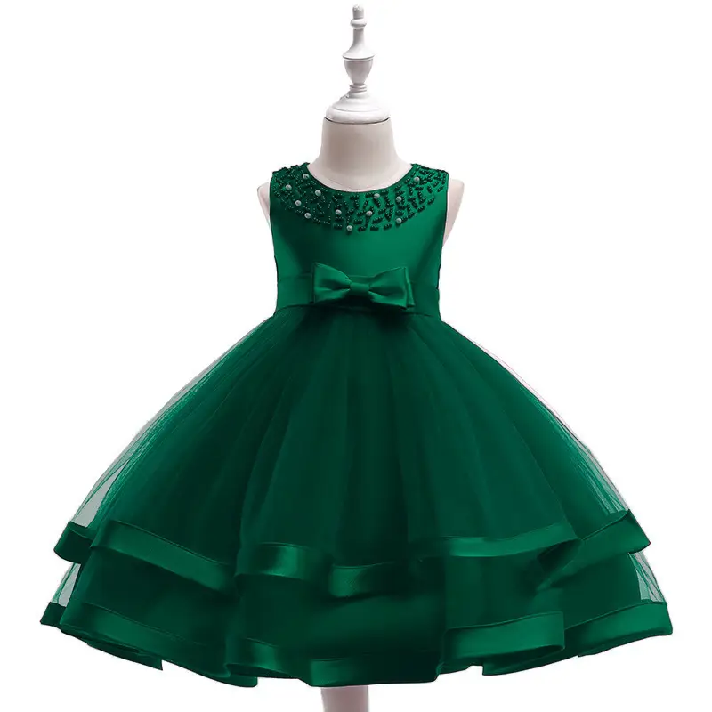 Pink Hand-Beaded Princess Dress for Girls 2-10Yrs - Image 7