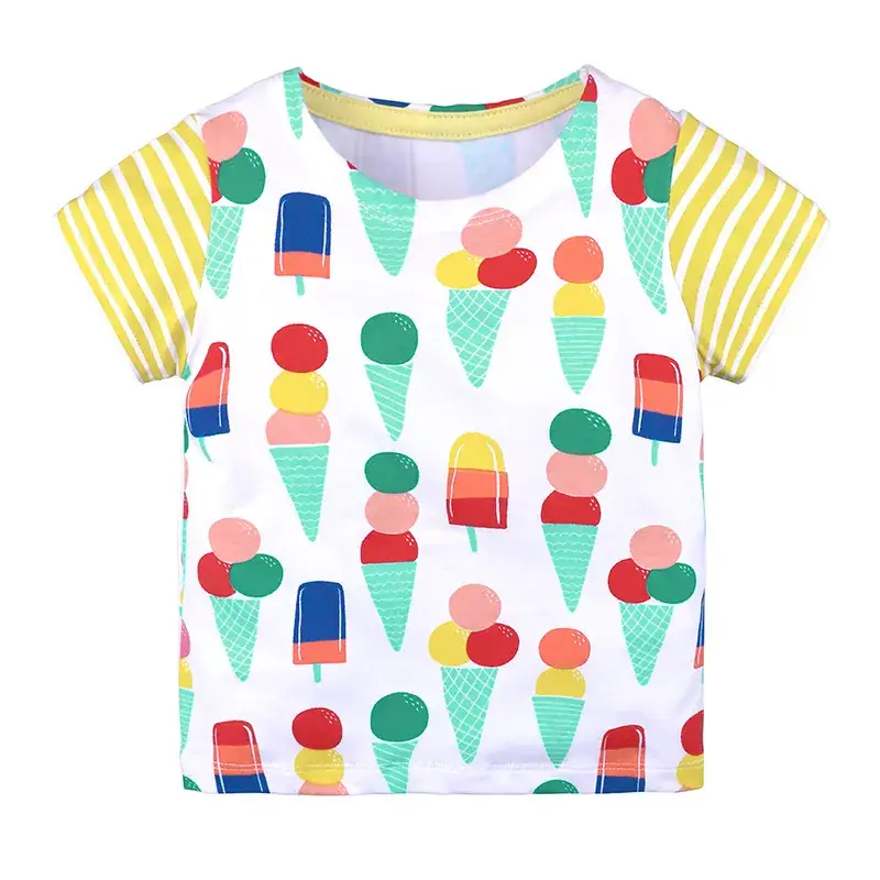 Kids Cotton Tiger Print T-Shirt White Summer - Image 3