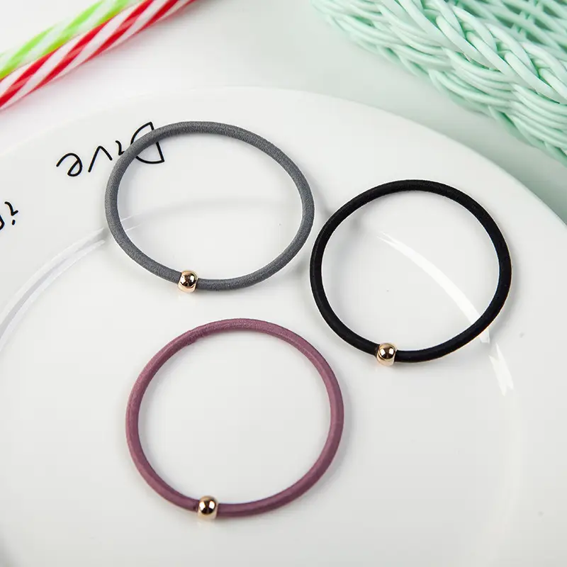Black Round Bead Hair Band for Women