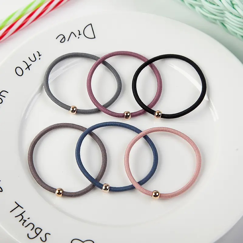 Black Round Bead Hair Band for Women
