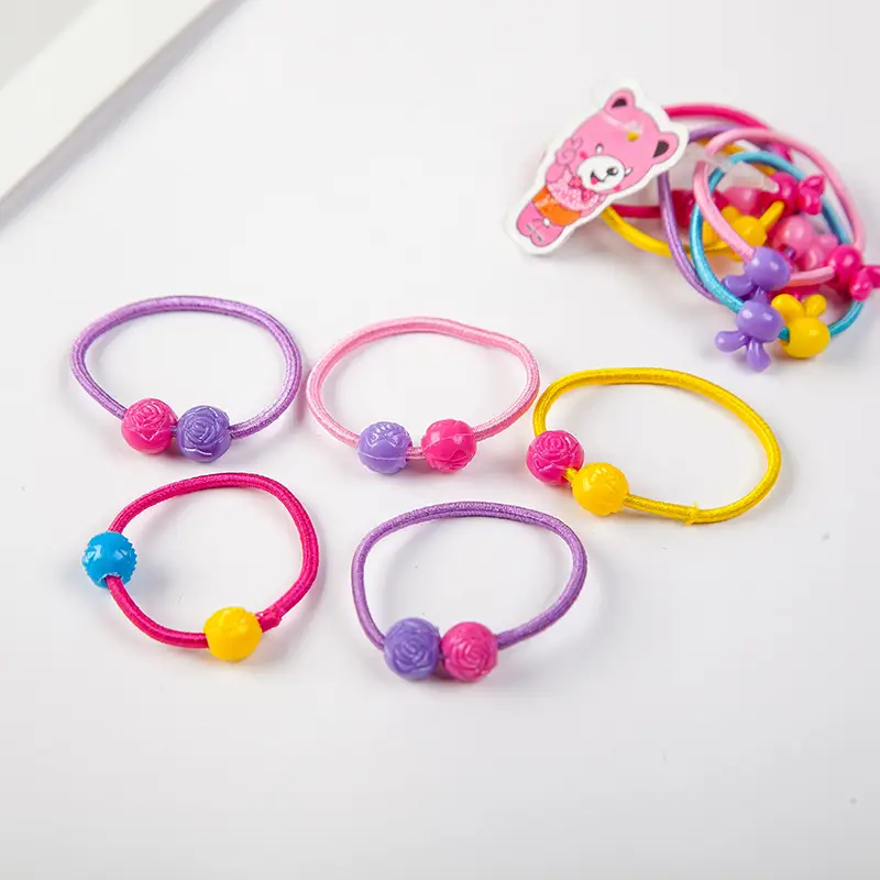 Double Bead Rubber Hair Bands for Girls - Image 4