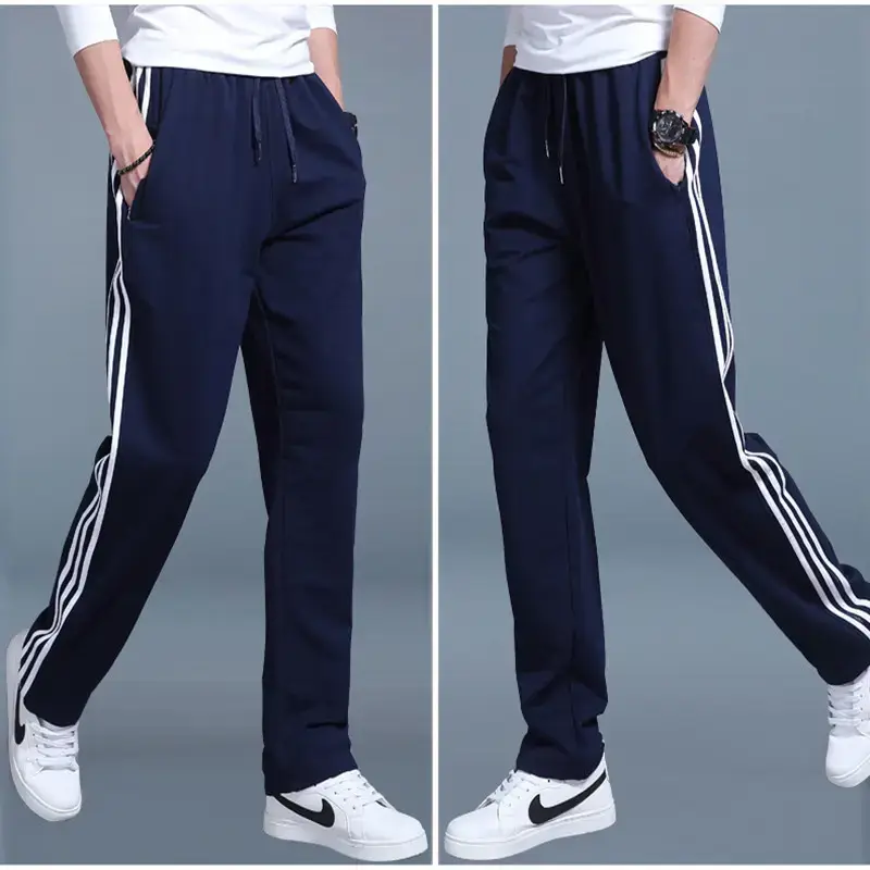New Men's Black Sports Pants with Neon Stripes Large - Image 7