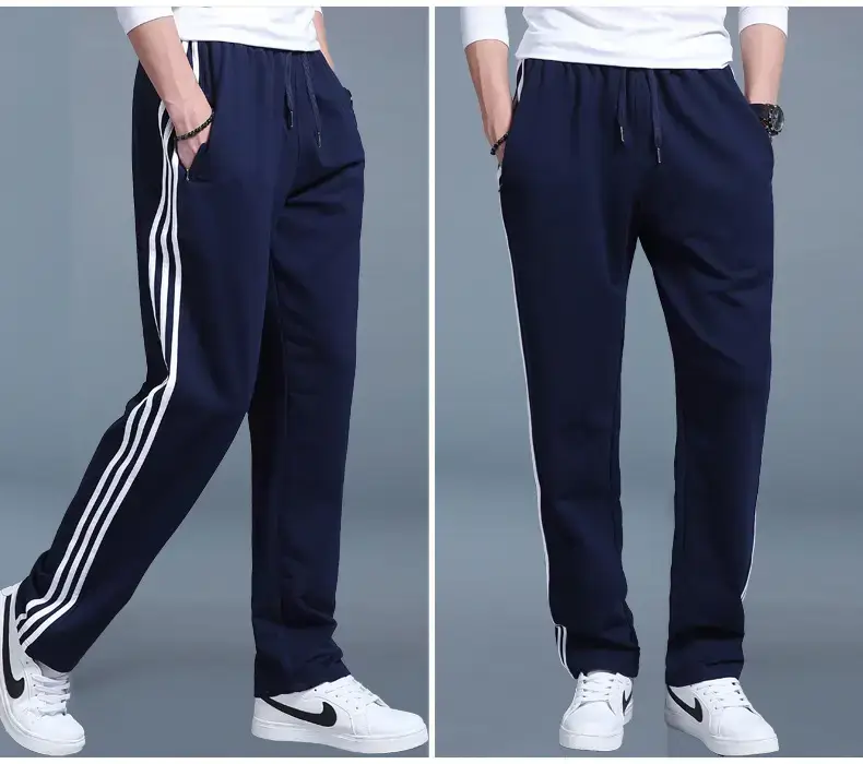 New Men's Black Sports Pants with Neon Stripes Large - Image 3
