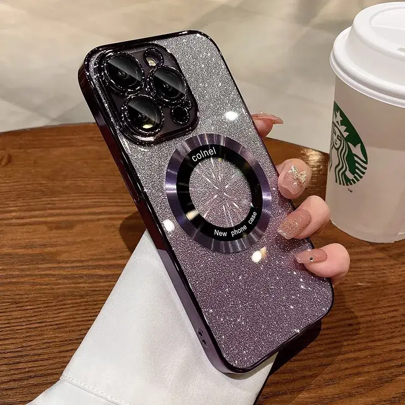 Magnetic Protective Case for iPhone 17 Pro Max with Gradient Glitter - Image 2