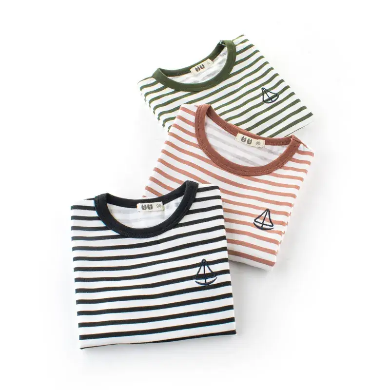 2024 Striped Cotton T-Shirt for Boys Summer - Image 2