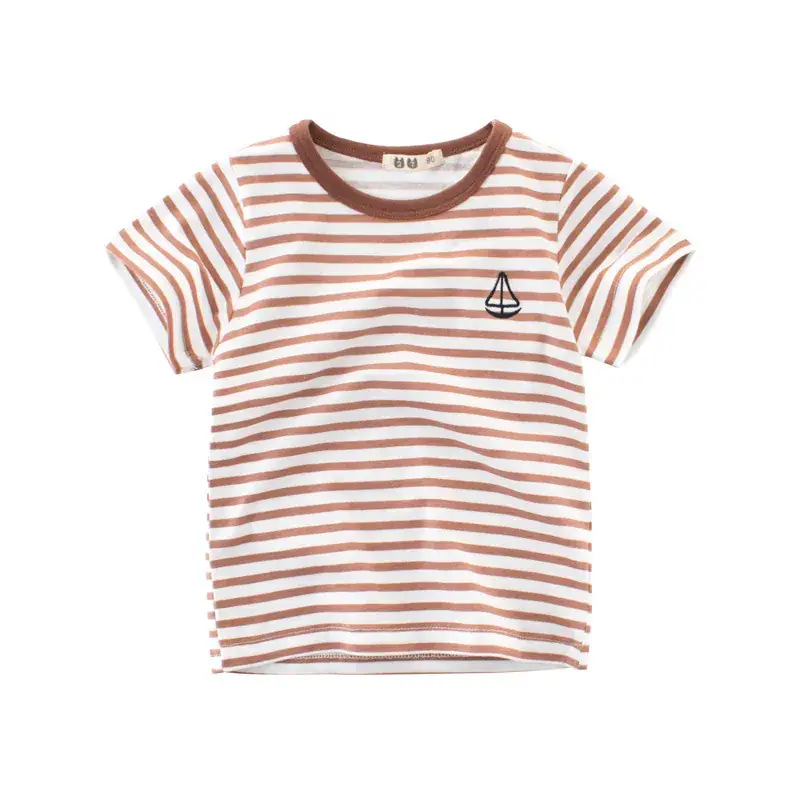 2024 Striped Cotton T-Shirt for Boys Summer - Image 3