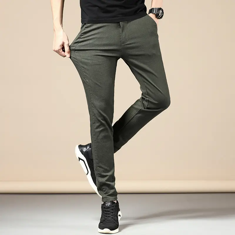 2024 Men's Black Straight Fit Stretch Pants - Image 4