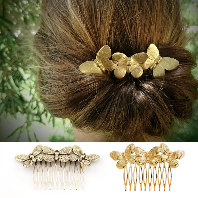 Retro Three Butterflies Hair Comb for Women - Image 5
