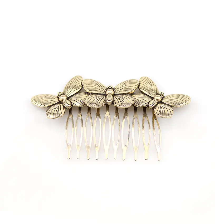 Retro Three Butterflies Hair Comb for Women