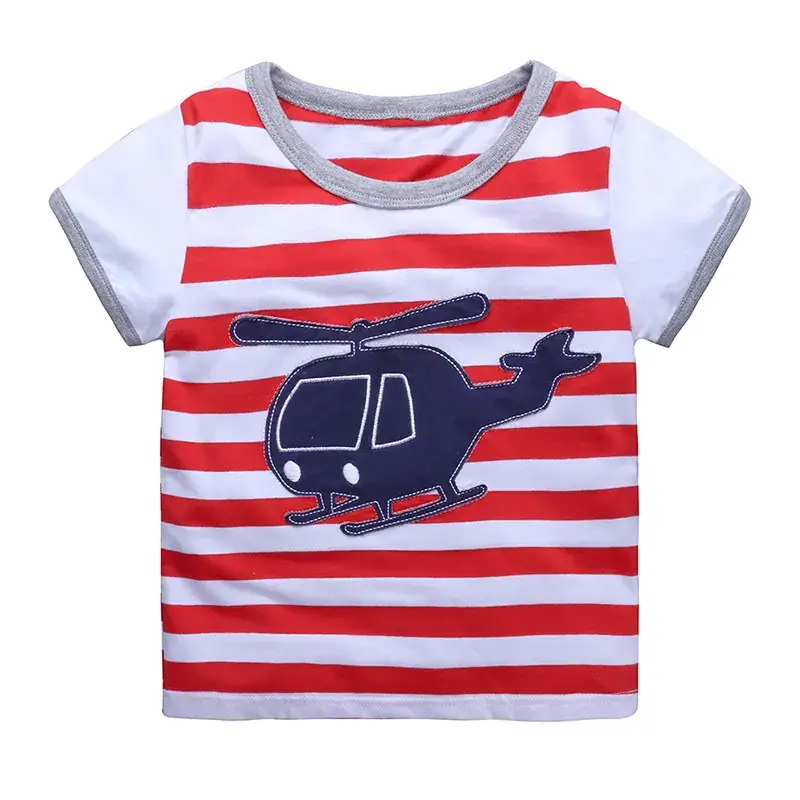 Kids Dino Print Green T-Shirt Short Sleeve Round Neck