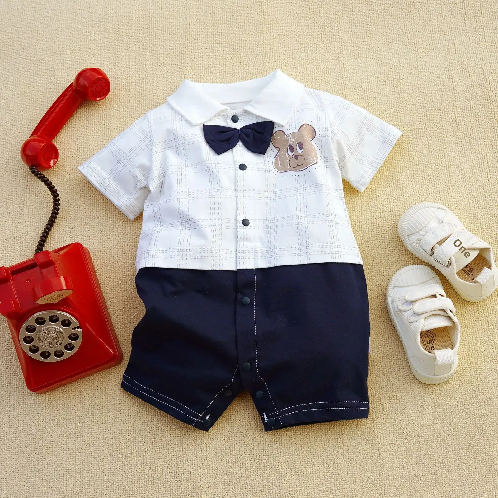 2021 Cotton Boxer Jump Suit for Boys 3-18M - Image 5